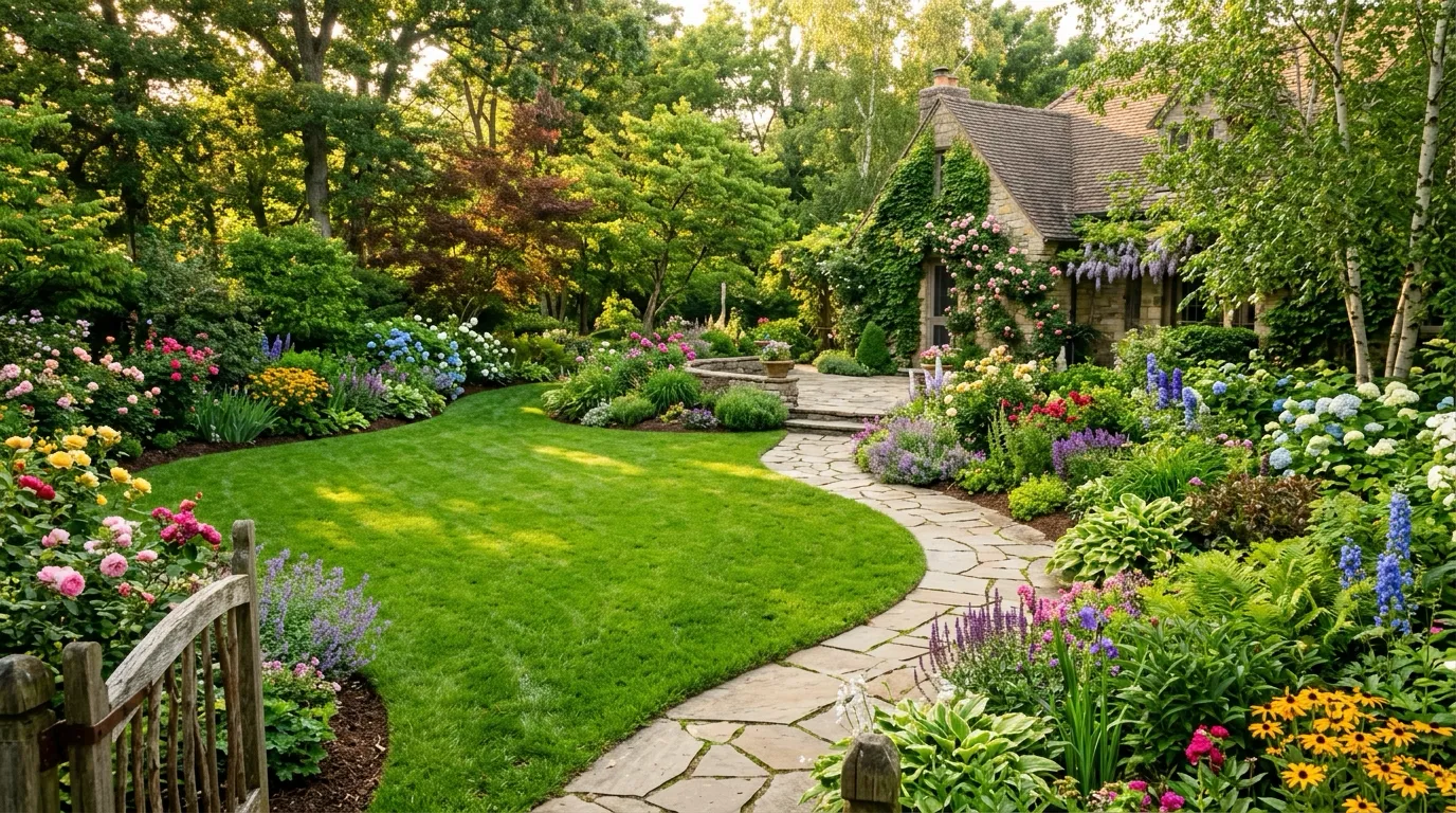 Javi's Landscaping crew caring for a garden